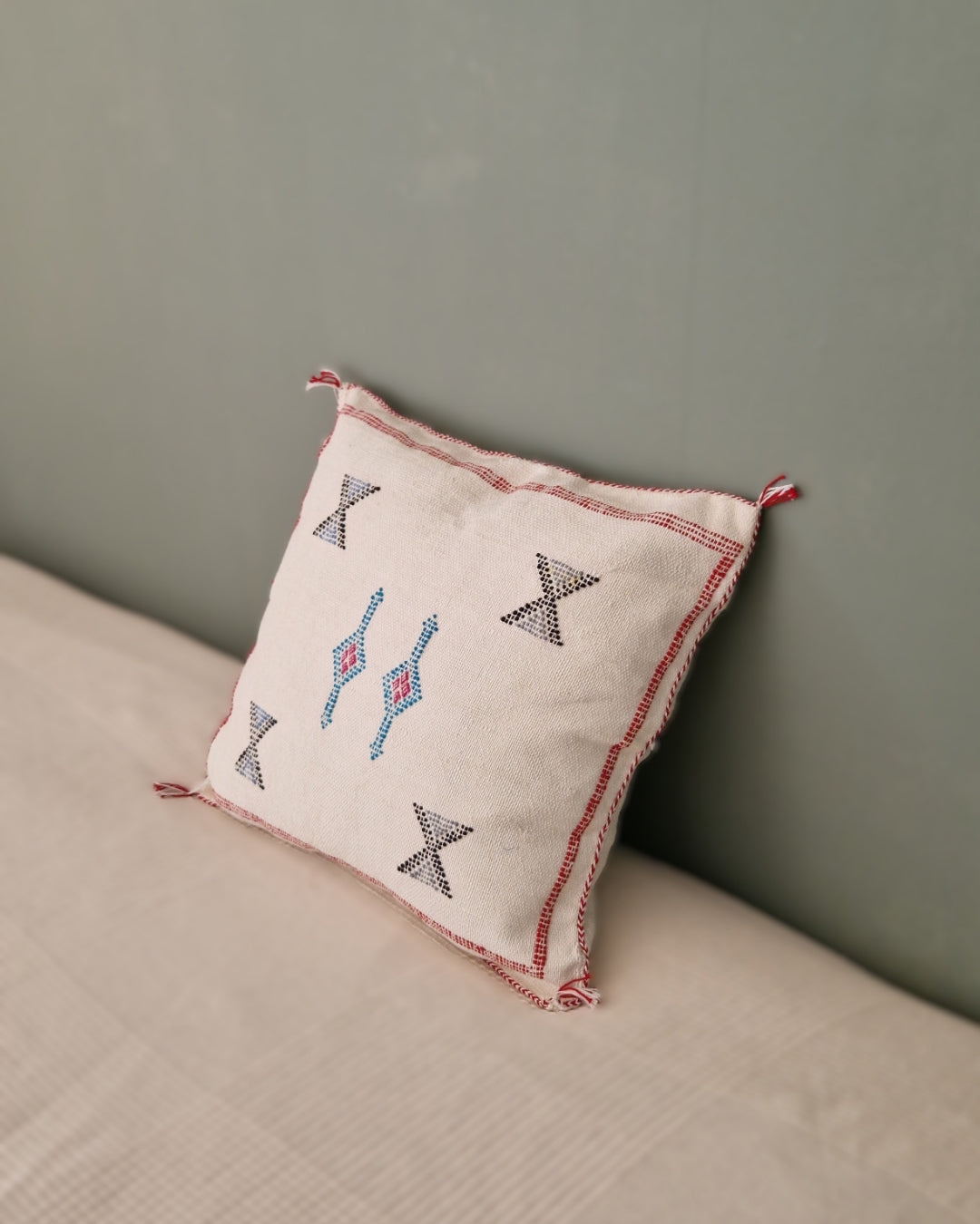 Kuddfodral Kaktussilke Sabra Fajr - Vit