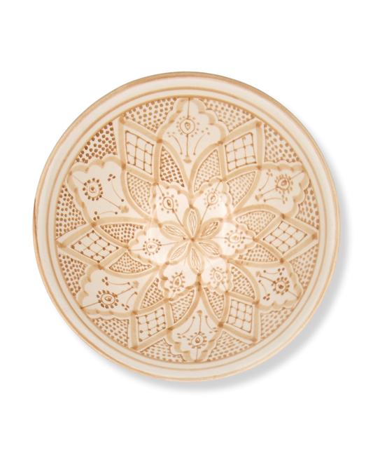 Skål 25 cm “Aicha” – serveringsskål i marockansk keramik brun