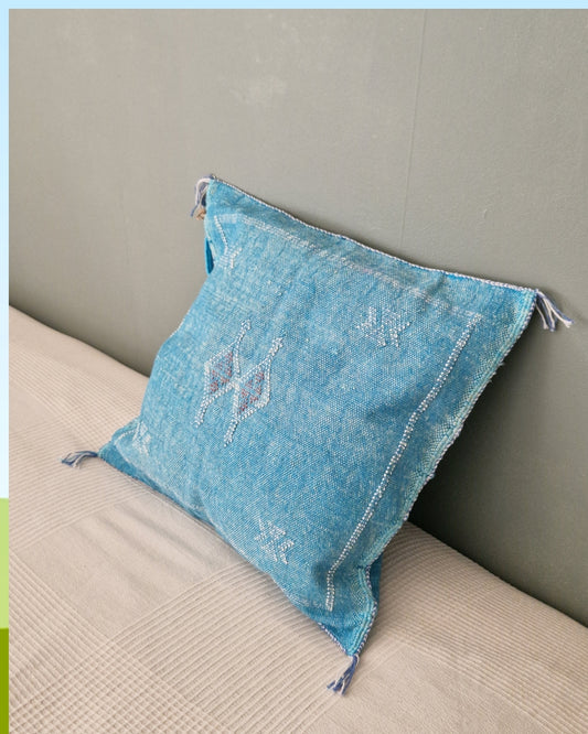 Kuddfodral Kaktussilke Sabra Mounia – Blå