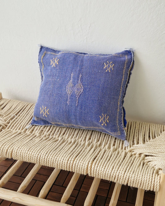 Kuddfodral Kaktussilke Sabra Rim - Blå