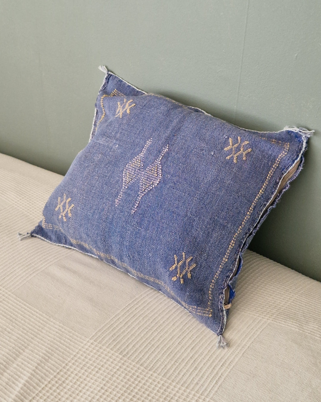 Kuddfodral Kaktussilke Sabra Rim - Blå