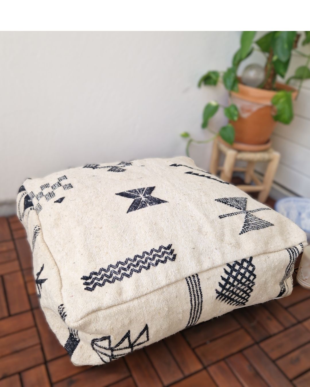 Marockansk sittpuff Essaouira svart