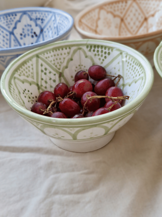 Liten Marockansk Skål "Yasmin – Grön Handgjord Keramik 15 cm