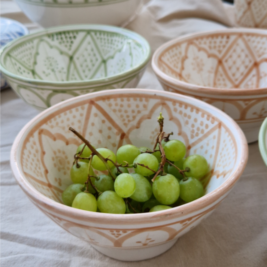 Liten Marockansk Skål Yasmin – brun Handgjord Keramik 15 cm