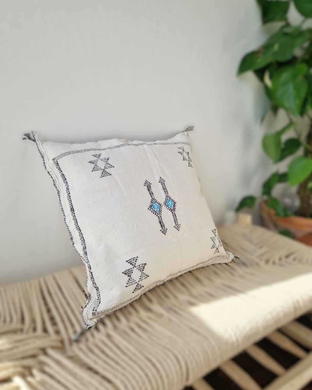 Kuddfodral Kaktussilke Sabra Hanan - Vit