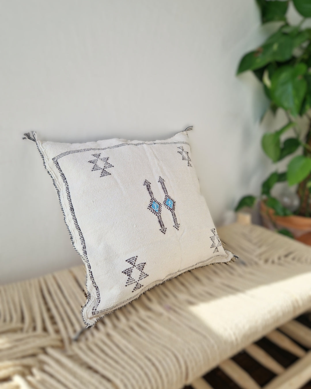 Kuddfodral Kaktussilke Sabra Hanan - Vit