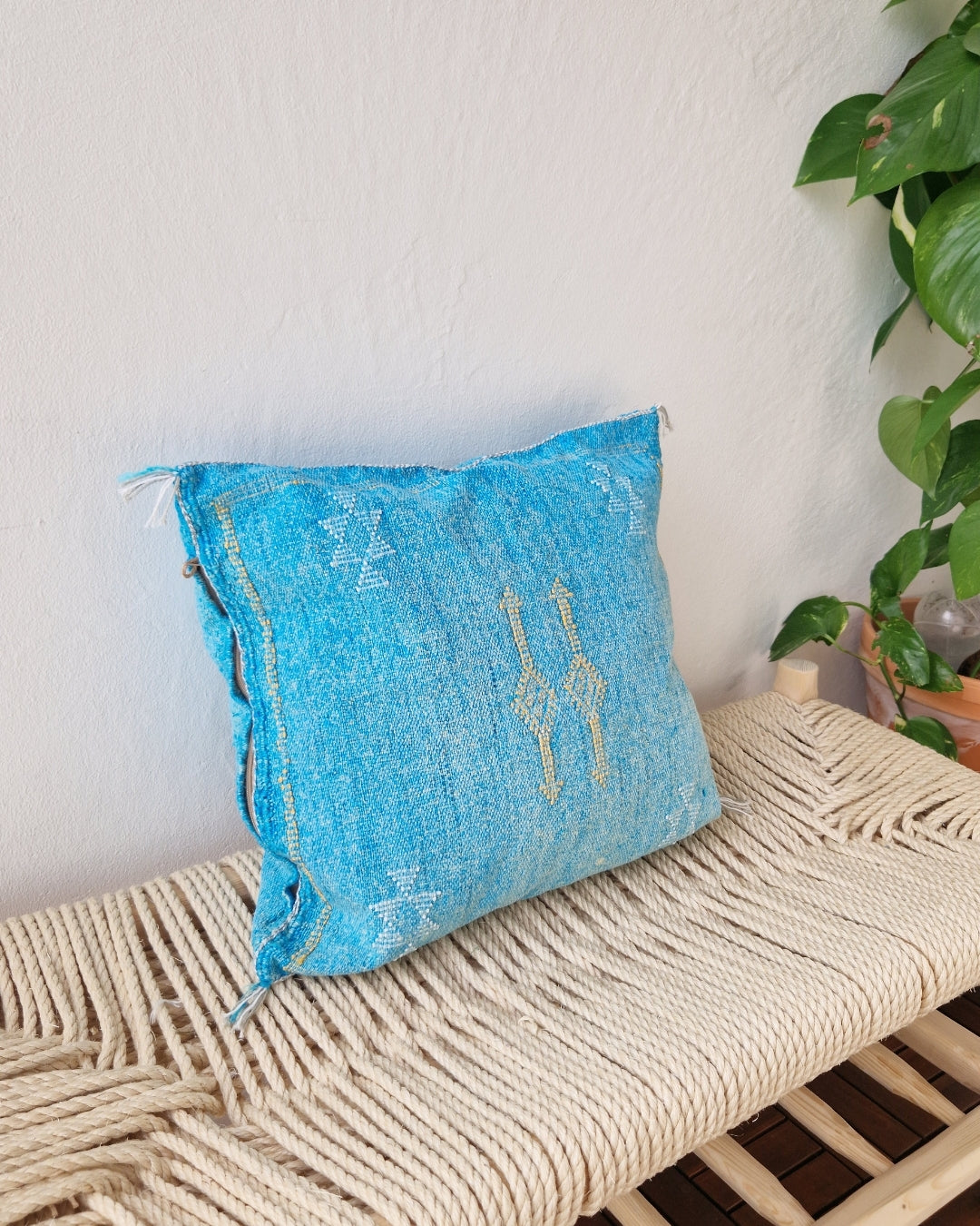 Kuddfodral Kaktussilke Sabra Salma – Blå