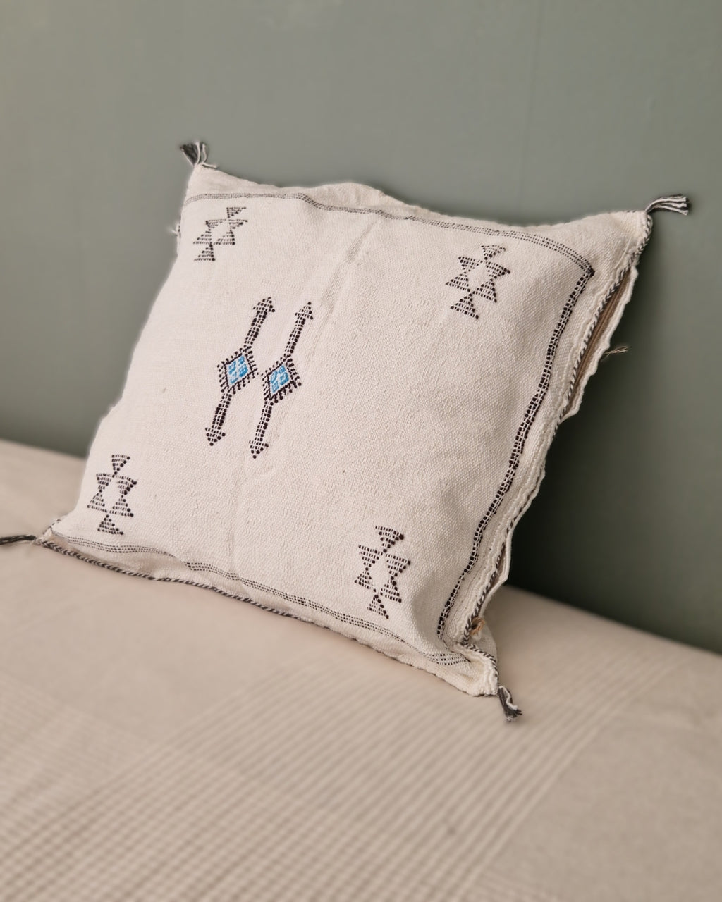 Kuddfodral Kaktussilke Sabra Hanan - Vit