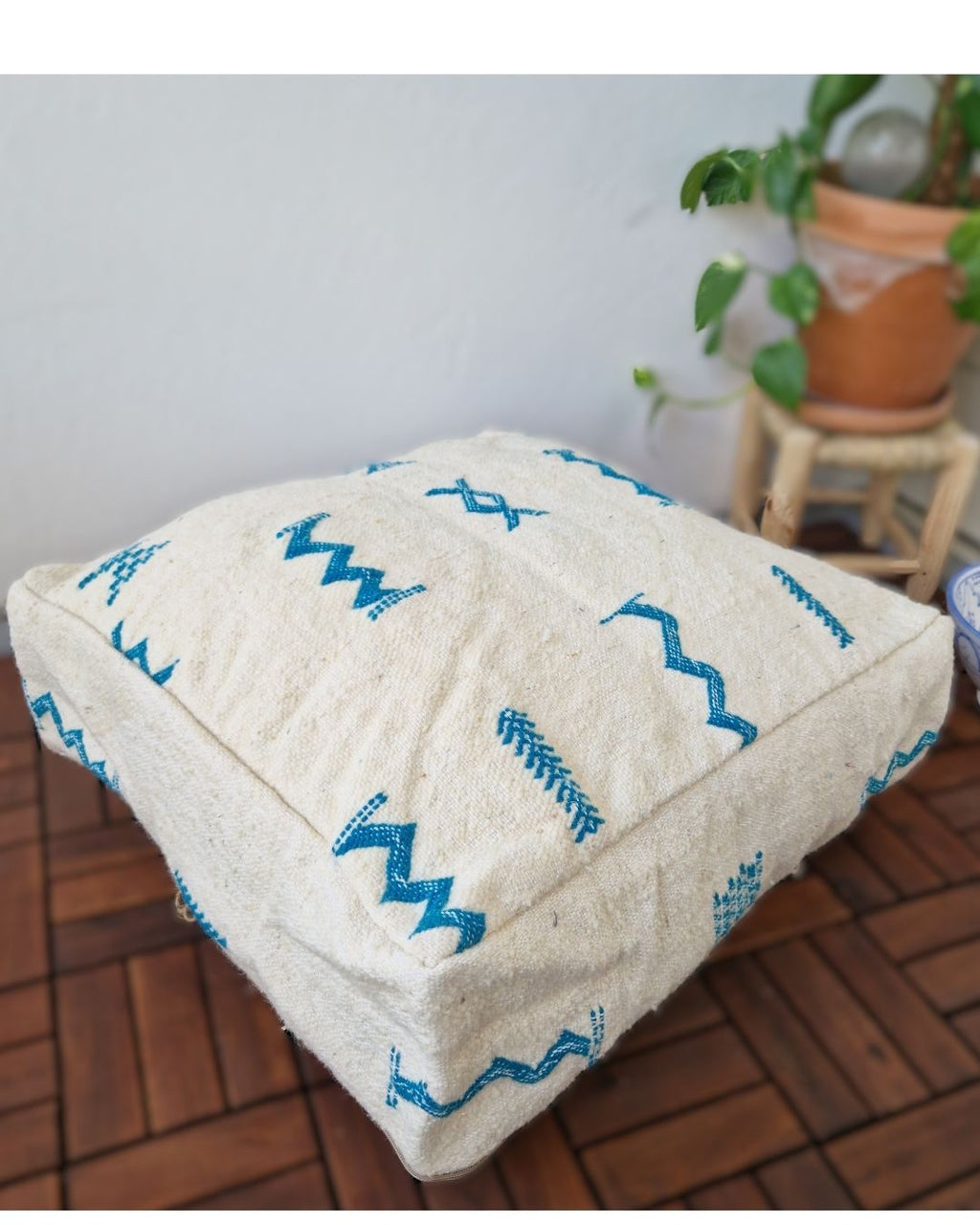 Marockansk sittpuff Rabat blå