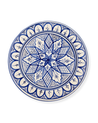 Fat 35 cm Kenza – stort marockanskt serveringsfat i handmålad keramik mörkblå