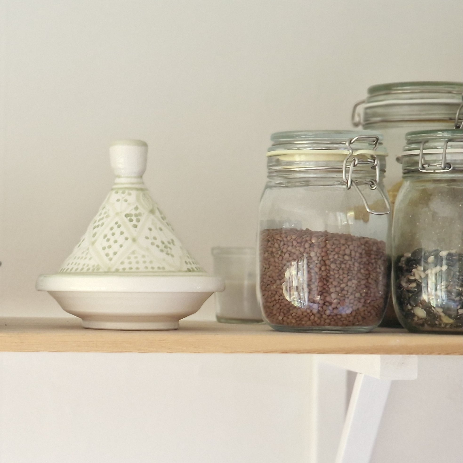 Tagine 15 cm “Laila” – marockansk lergryta i handgjord keramik grön