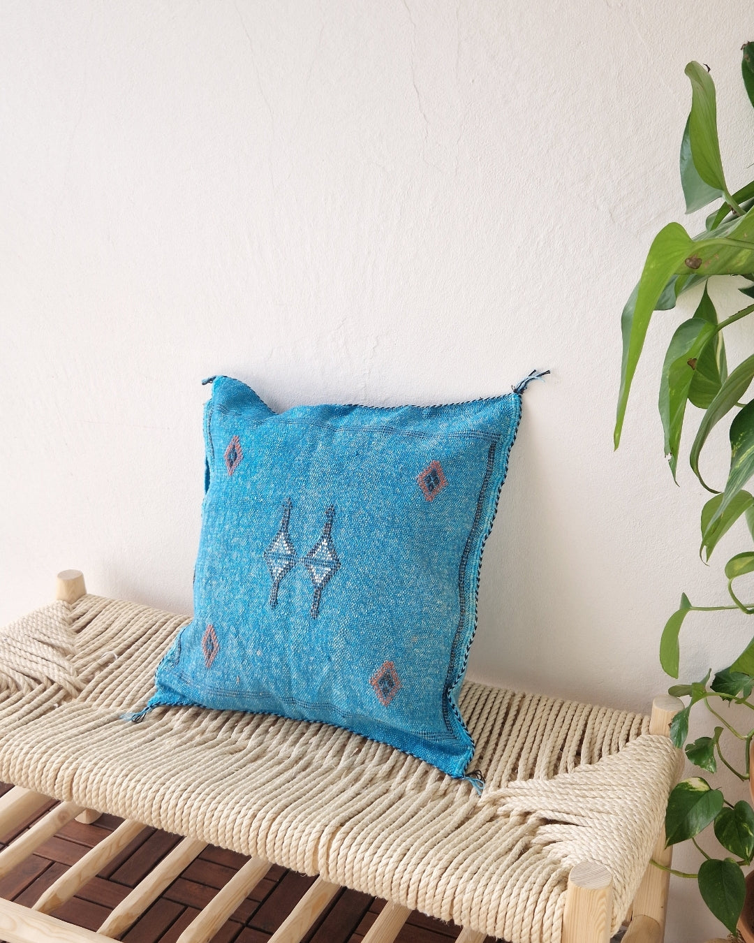 Kuddfodral Kaktussilke Sabra Safa – Blå