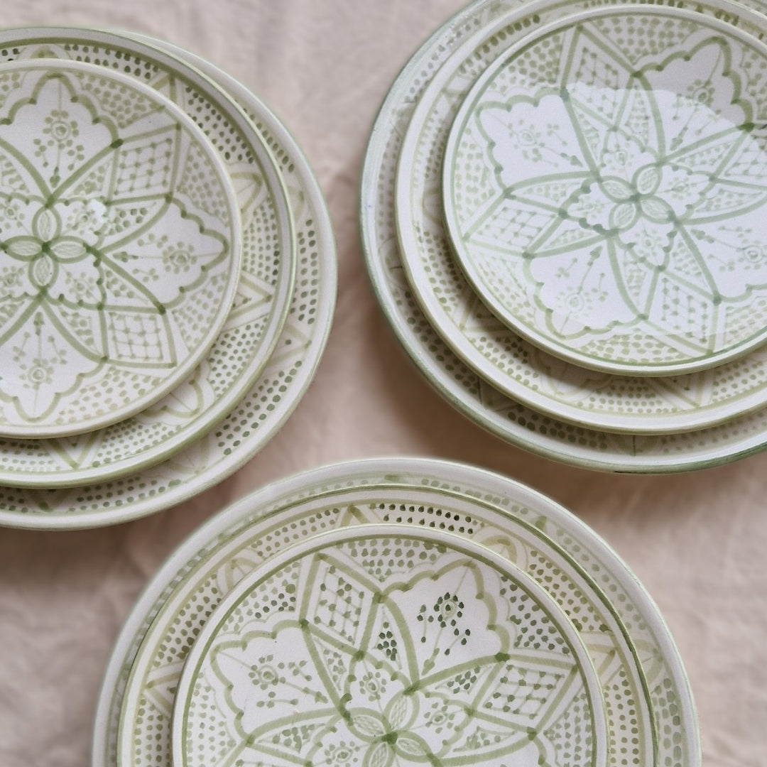 Assiett Marockansk Handgjord Keramik 22 cm - Norah Grön