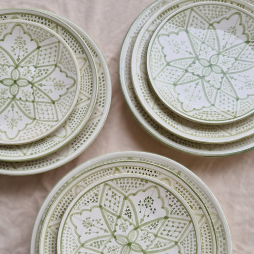 Assiett Marockansk Handgjord Keramik 22 cm - Norah Grön