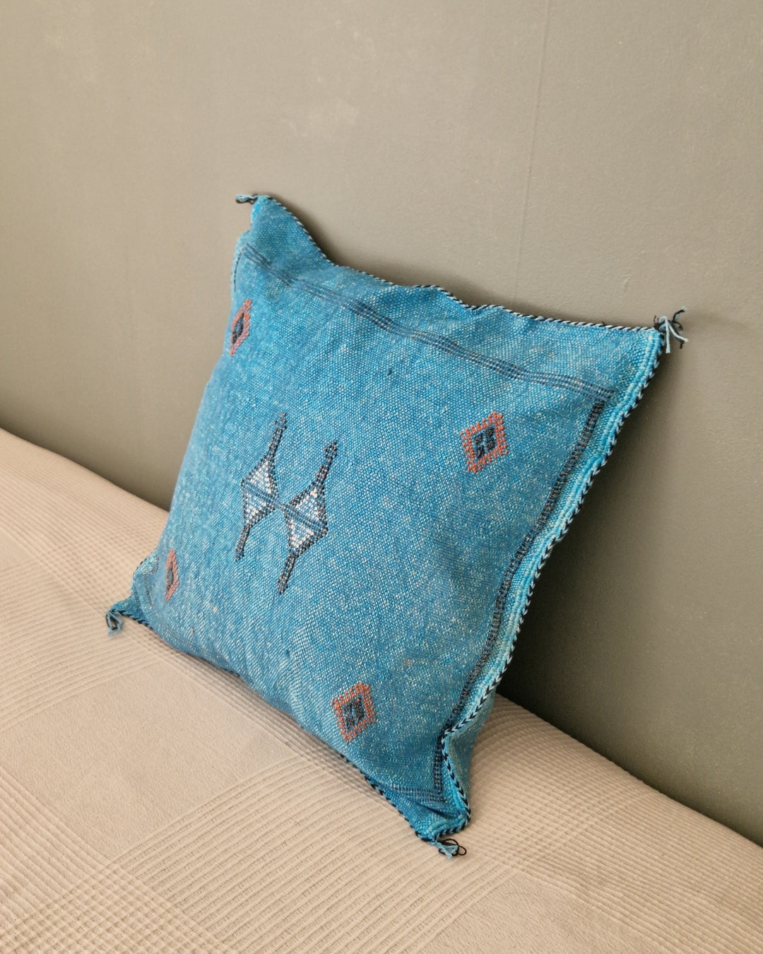 Kuddfodral Kaktussilke Sabra Safa – Blå