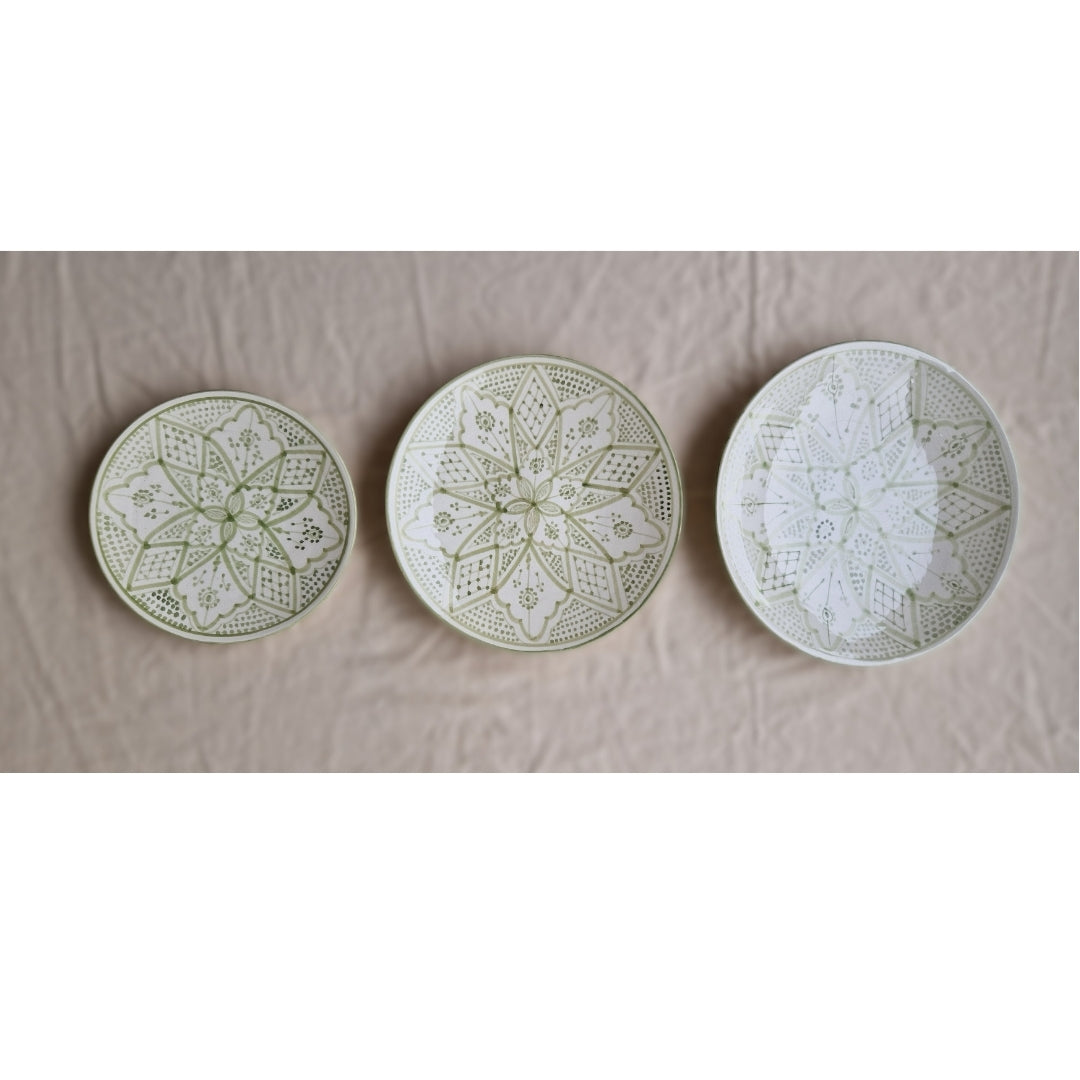 Assiett Marockansk Handgjord Keramik 22 cm - Norah Grön