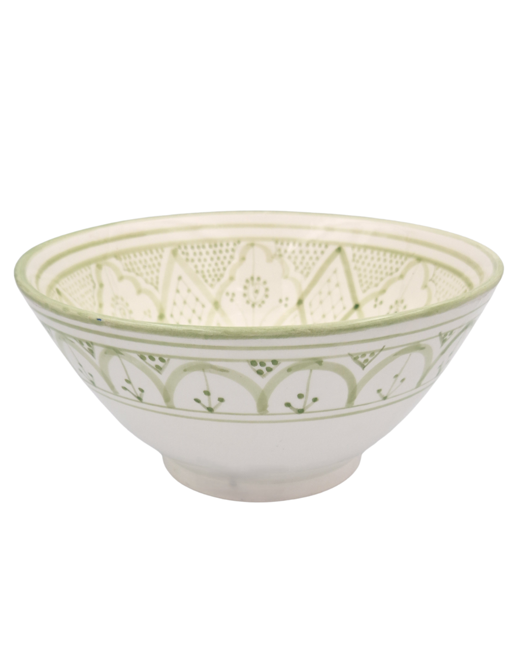 Skål 25 cm “Aicha” – serveringsskål i marockansk keramik grön