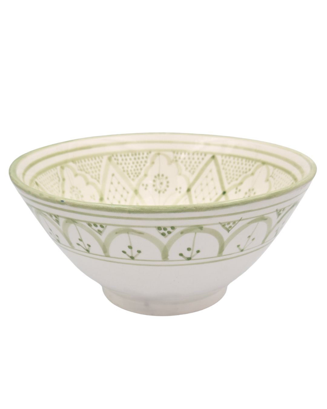 Skål 25 cm “Aicha” – serveringsskål i marockansk keramik grön