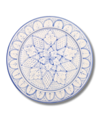 Fat 35 cm Kenza – stort marockanskt serveringsfat i handmålad keramik blå