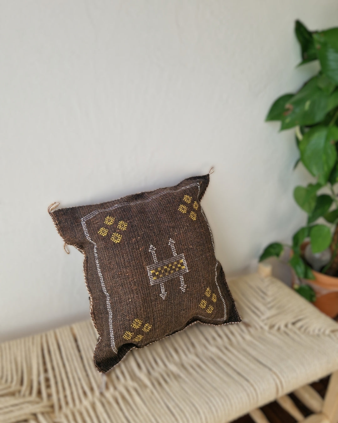 Kuddfodral Kaktussilke Sabra Loubna – Brun