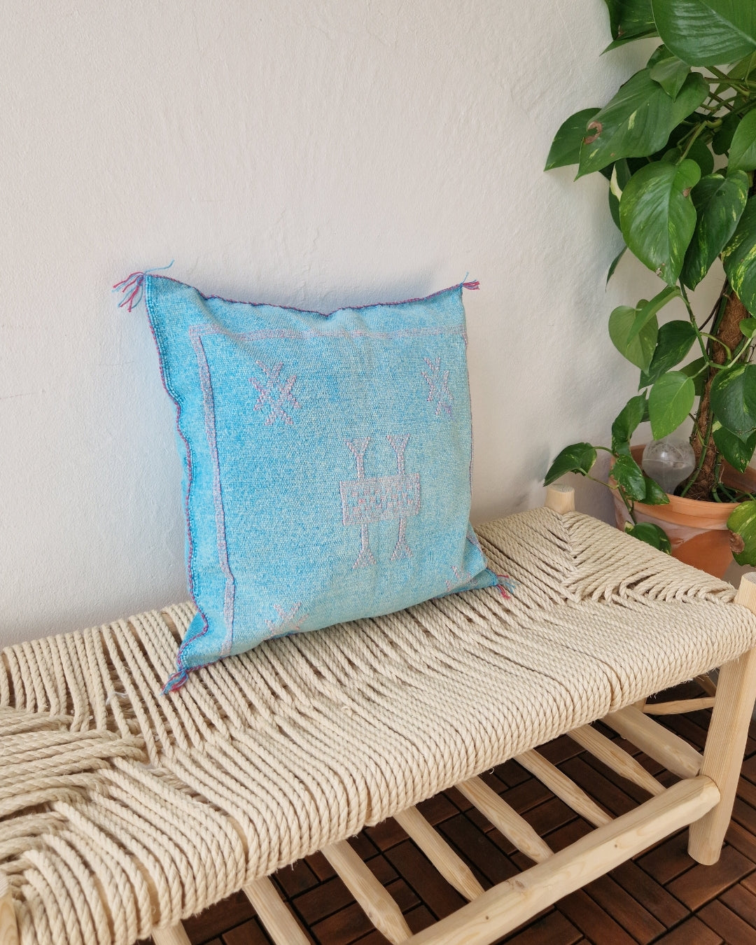 Kuddfodral Kaktussilke Sabra Nourah – Blå