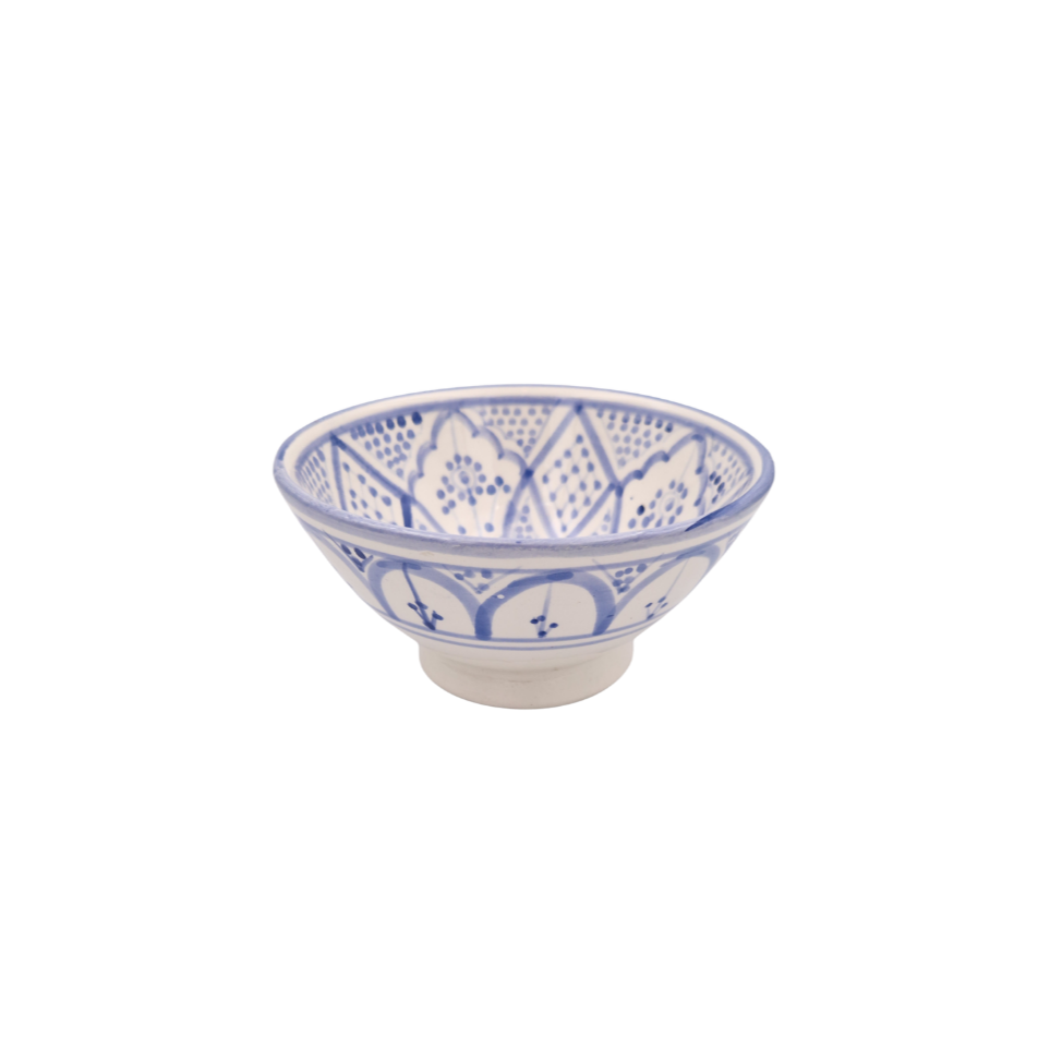 Liten Marockansk Skål "Yasmin" – Blå Handgjord Keramik (15 cm)