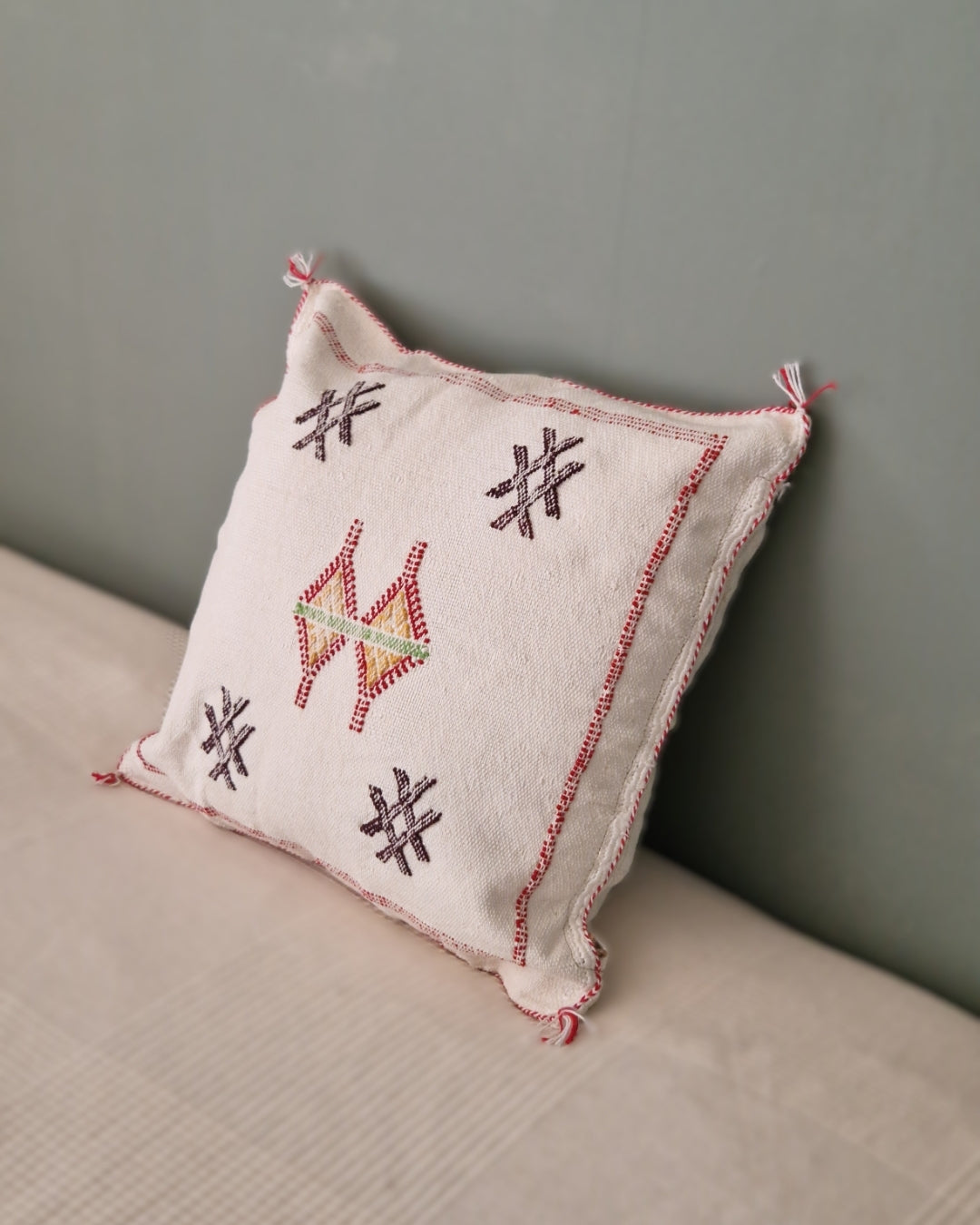 Kuddfodral Kaktussilke Sabra Samira – Vit