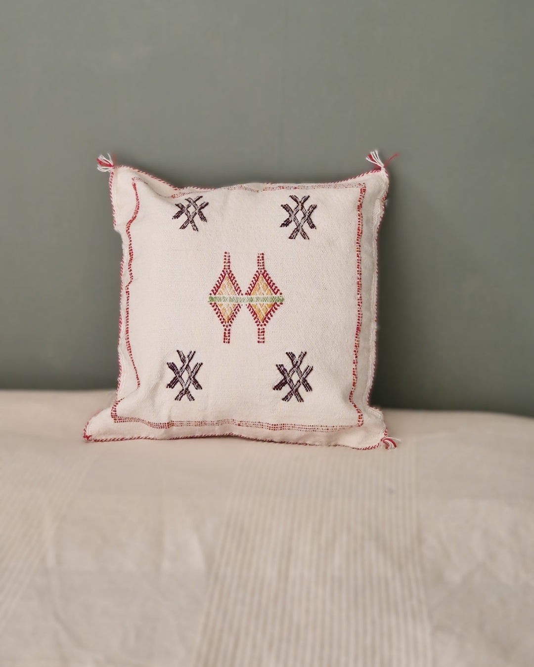 Kuddfodral Kaktussilke Sabra Samira – Vit