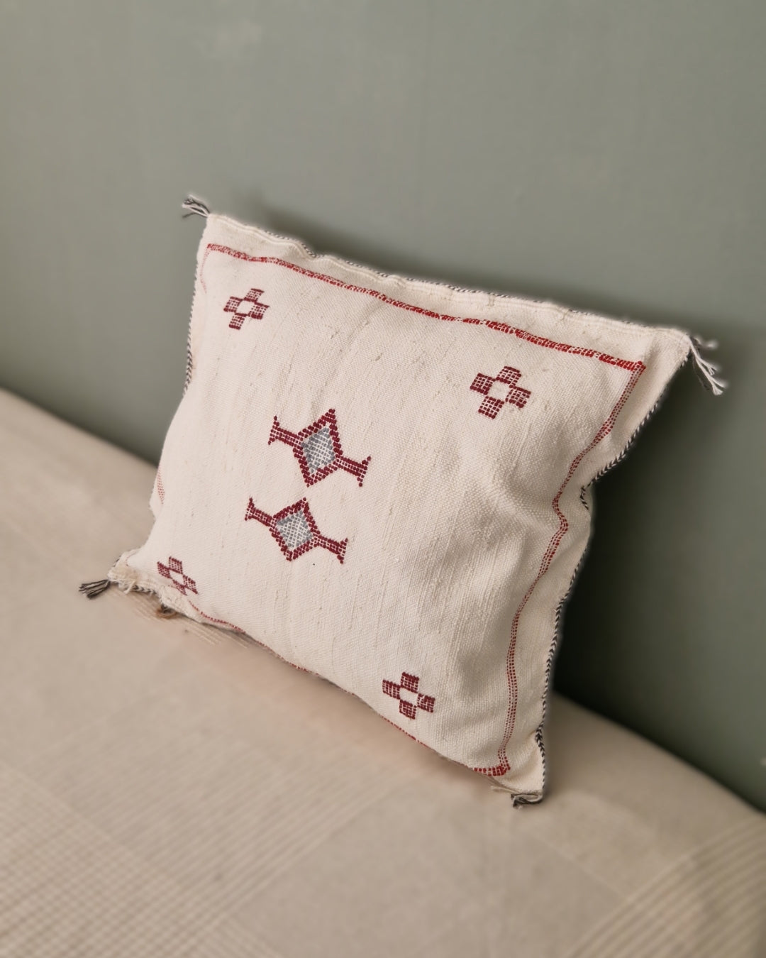 Kuddfodral Kaktussilke Sabra Karima – Vit