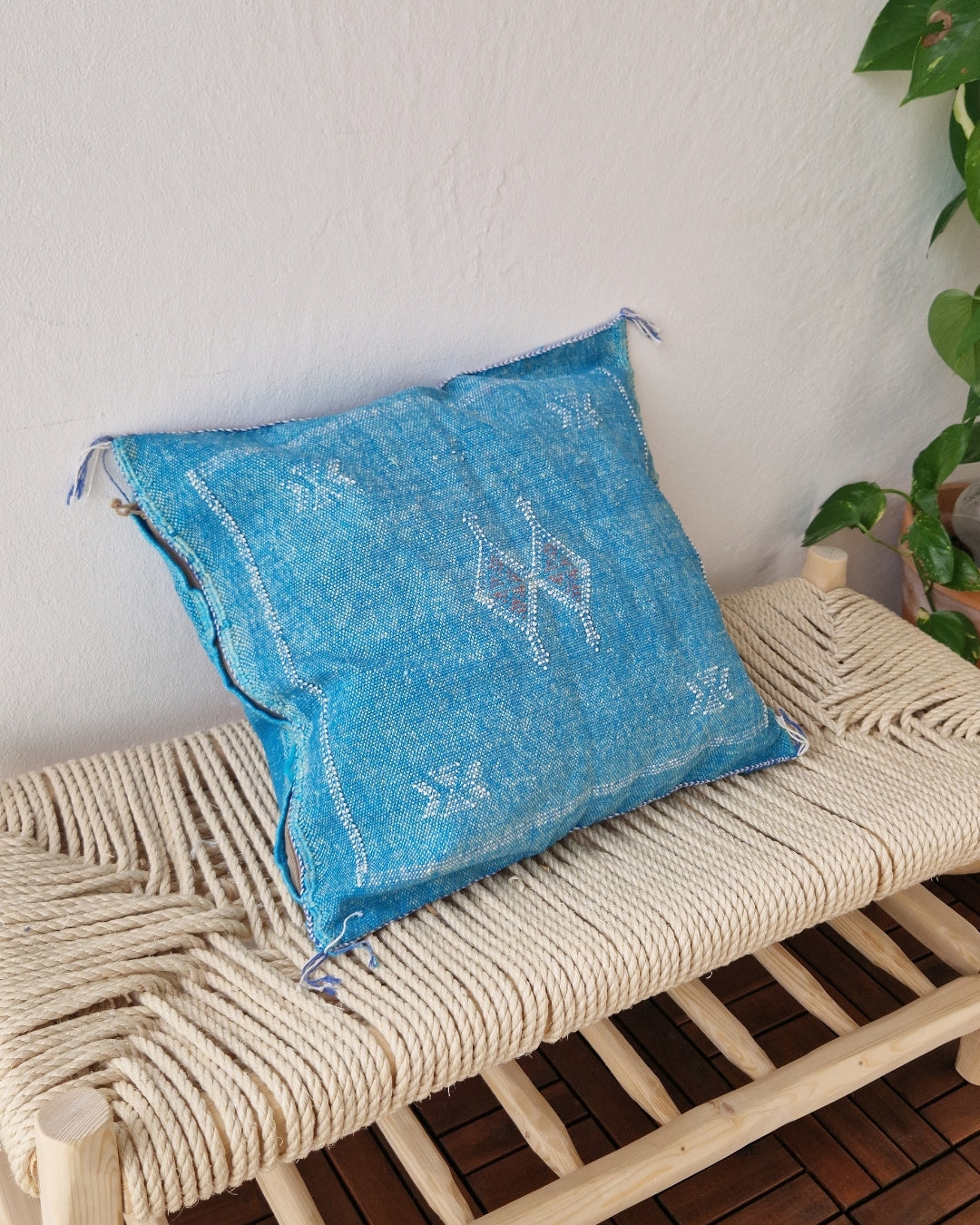 Kuddfodral Kaktussilke Sabra Mounia – Blå