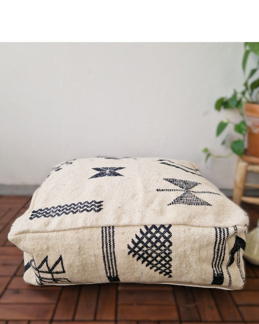 Marockansk sittpuff Essaouira svart