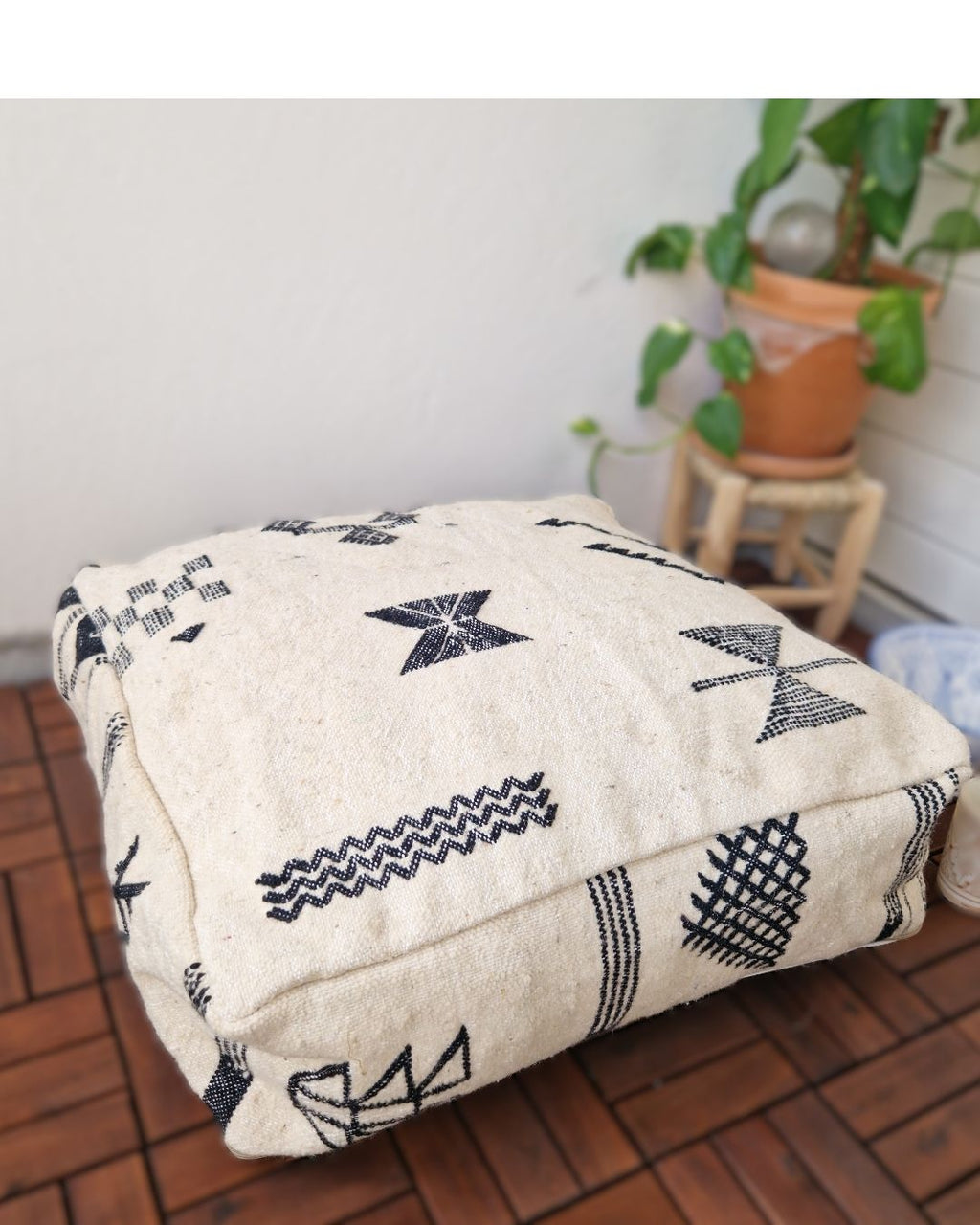 Marockansk sittpuff Essaouira svart