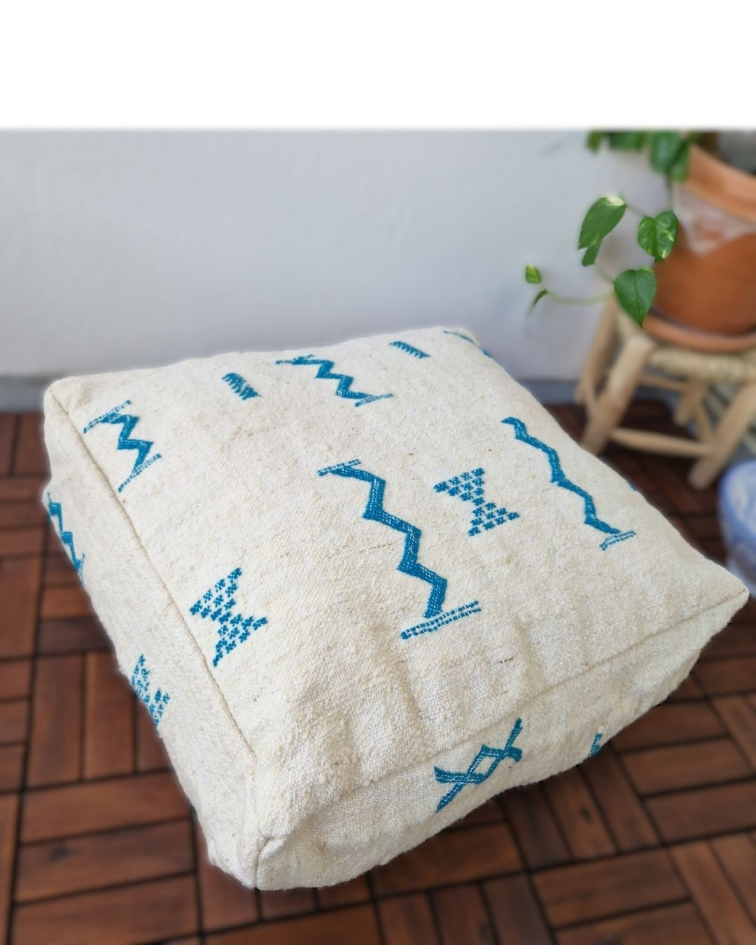 Marockansk sittpuff Zahara blå