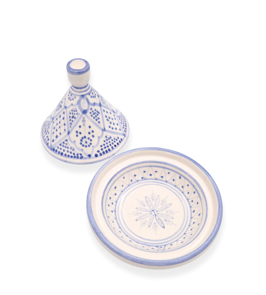 Tagine 15 cm “Laila” – marockansk lergryta i handgjord keramik blå