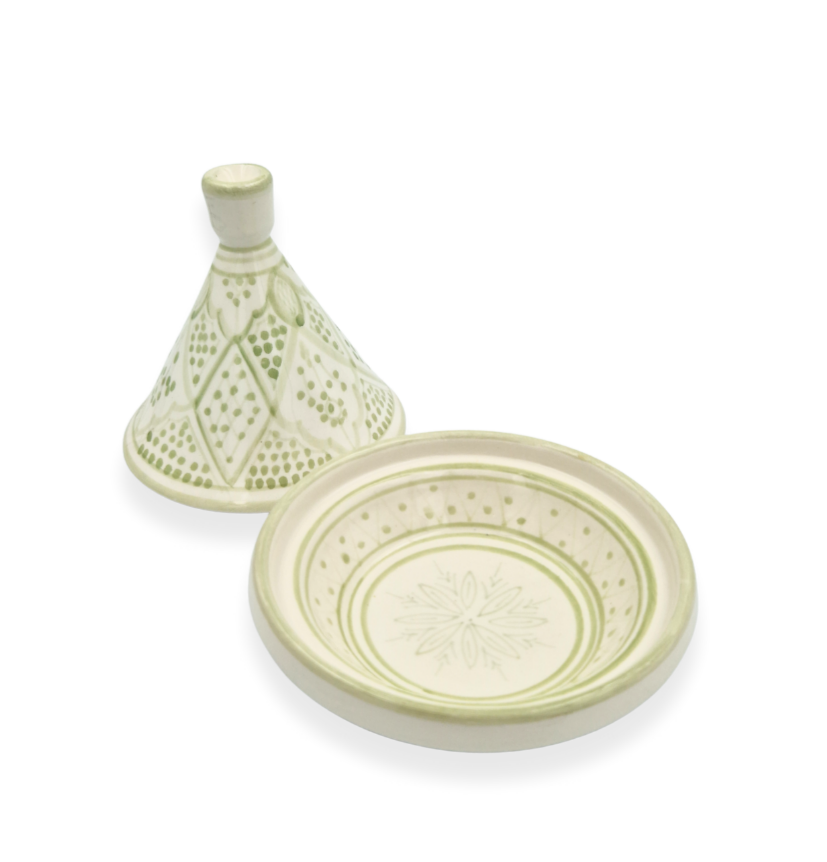 Tagine 15 cm “Laila” – marockansk lergryta i handgjord keramik grön