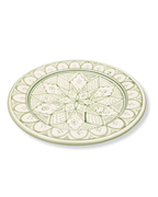 Fat 35 cm Kenza – stort marockanskt serveringsfat i handmålad keramik grön