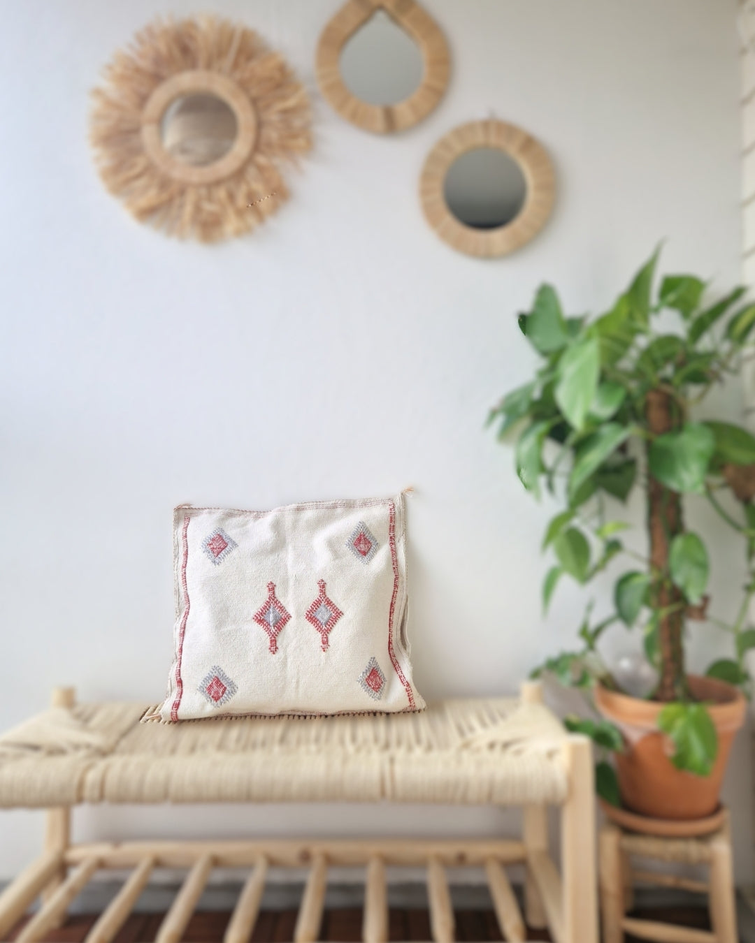 Kuddfodral Kaktussilke Sabra Rahma - Vit