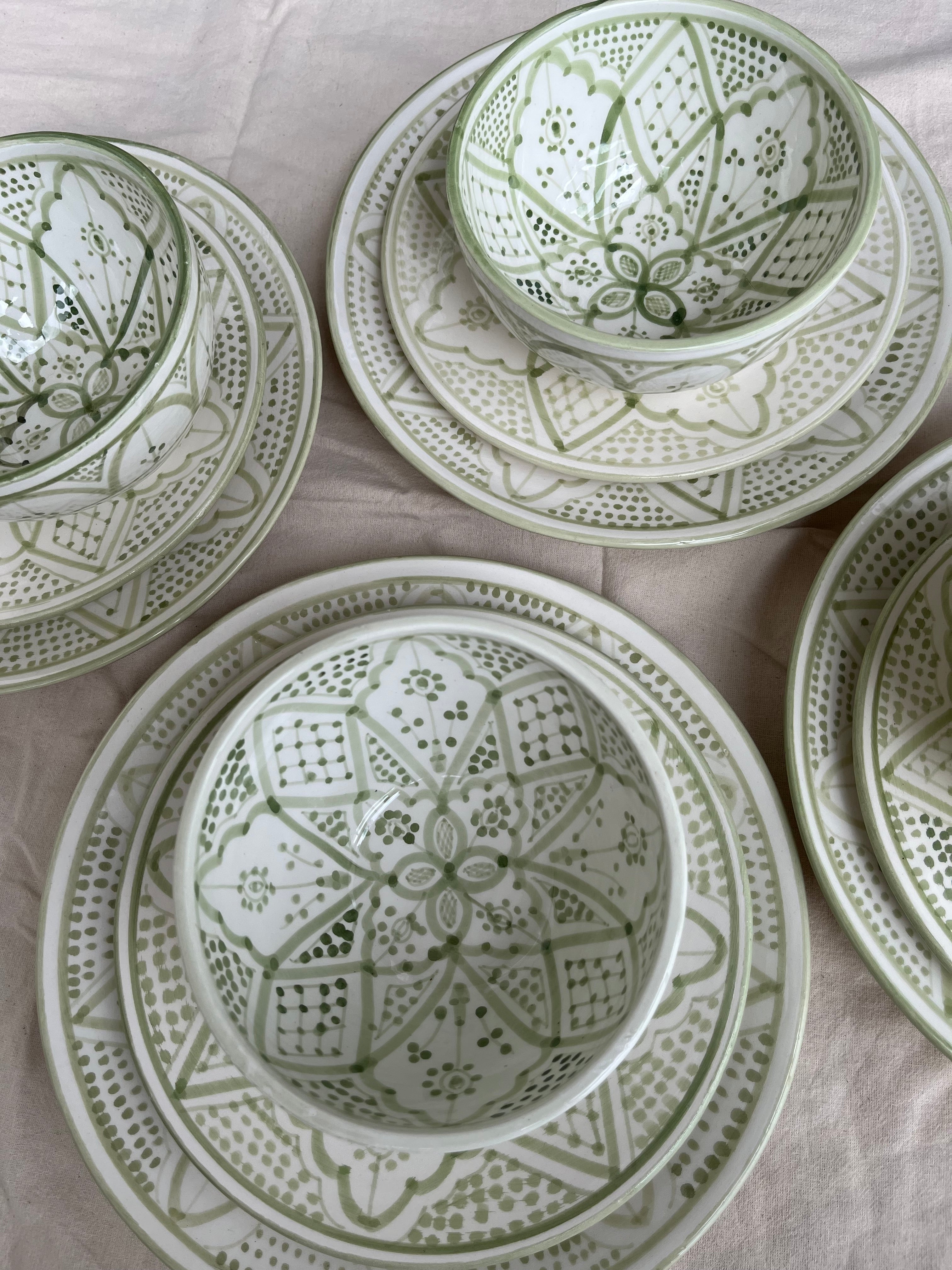 Soppskål 15 cm “Chorouk” – handgjord marockansk keramik grön