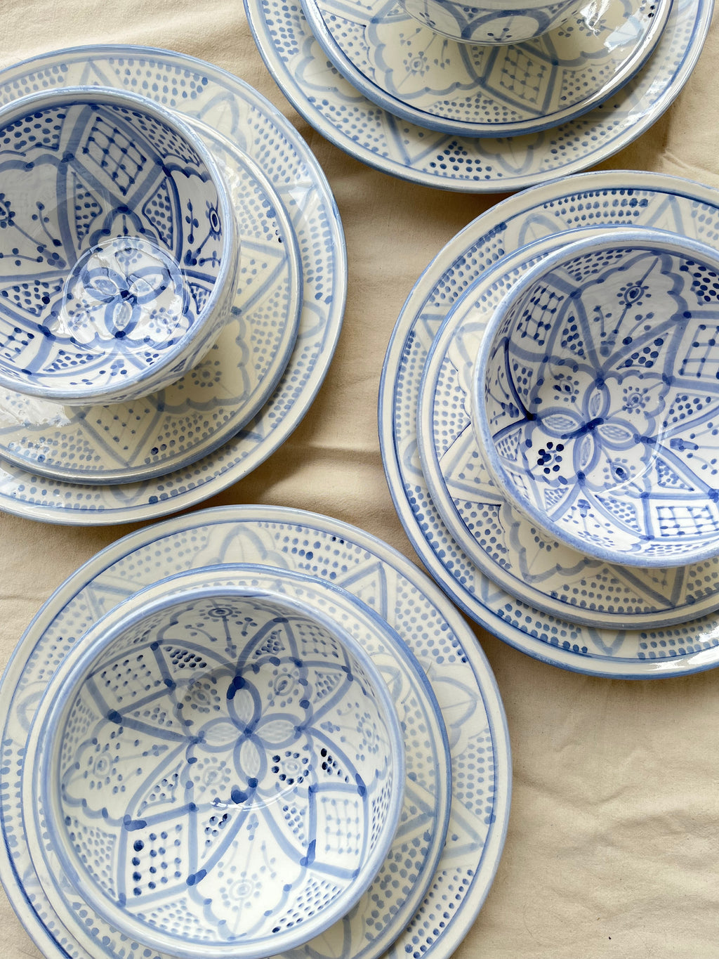 Soppskål 15 cm “Chorouk” – handgjord marockansk keramik blå