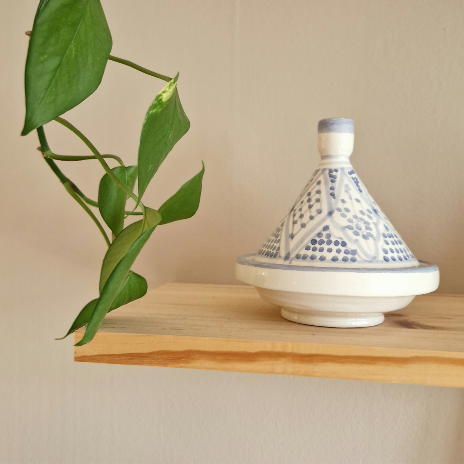 Tagine 15 cm “Laila” – marockansk lergryta i handgjord keramik blå