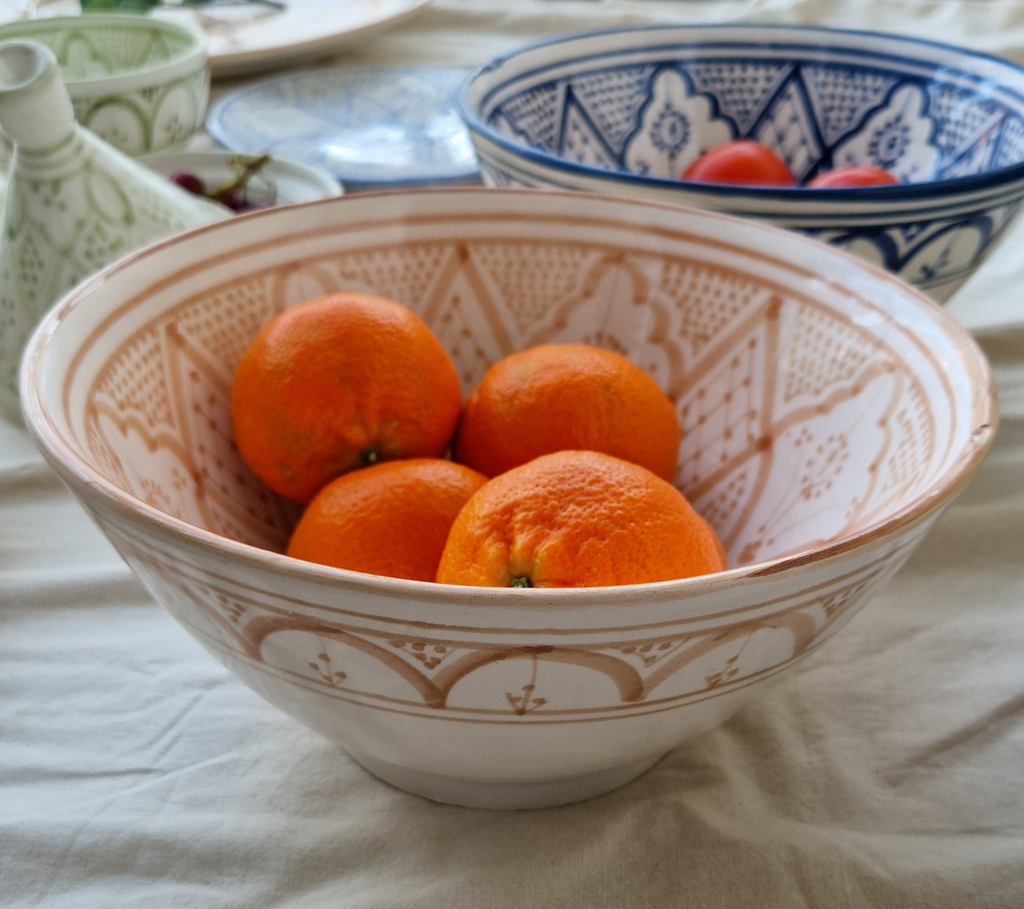 Skål 25 cm “Aicha” – serveringsskål i marockansk keramik brun